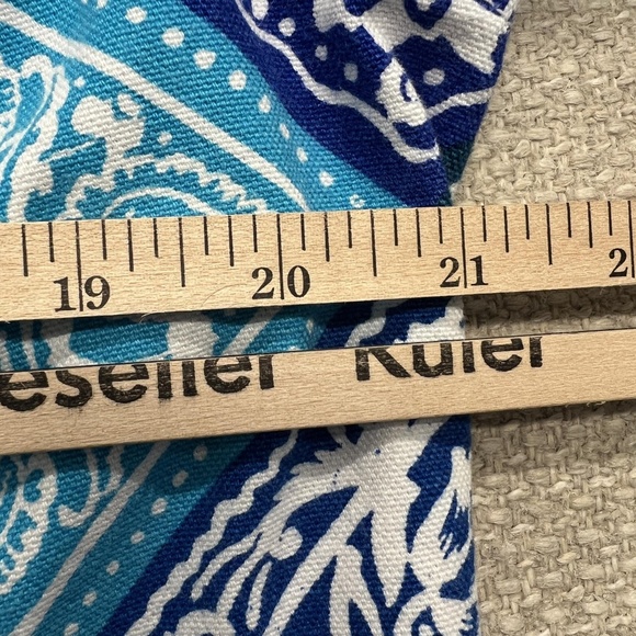 Coldwater Creek Shacket Jacket L Blue Teal Bandana Paisley Button Front Cotton - Picture 6 of 10